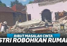 Ribut Urusan Cinta, Istri Robohkan Rumah Suami di Madiun!