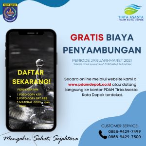 Awali Tahun 2021, PDAM Kota Depok Adakan Promo Gratis Biaya Penyambungan Baru