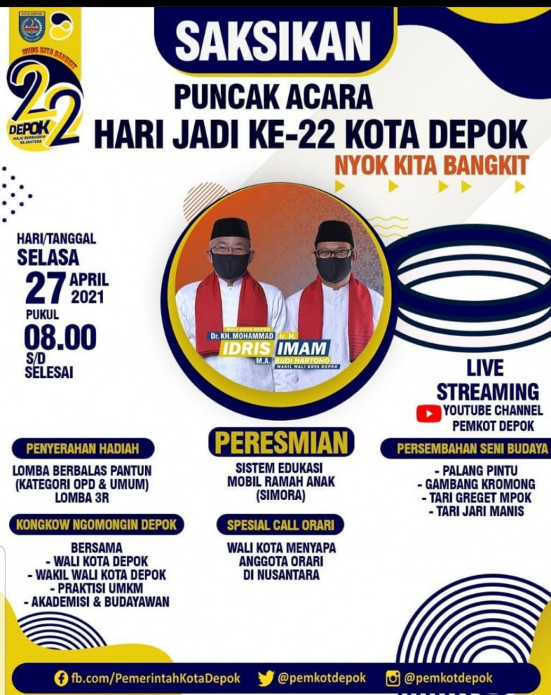 Rangkaian Acara Puncak Hari Jadi ke-22 Kota Depok