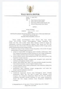 Pemkot Depok Resmi Menerbitkan SE Penyelenggaraan Kegiatan Itikaf