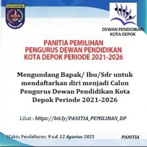 Pendaftaran Pengurus Dewan Pendidikan Kota Depok Periode 2021-2026 Dibuka
