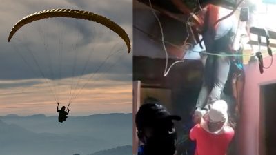 Kecelakaan di PON XX Papua, Atlet Gantole Sumbar Tersangkut di Atap Rumah Warga