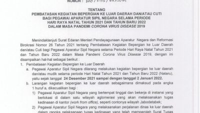 Pemkot Depok Keluarkan SE Larangan ASN Bepergian Keluar Daerah atau Cuti Selama Nataru