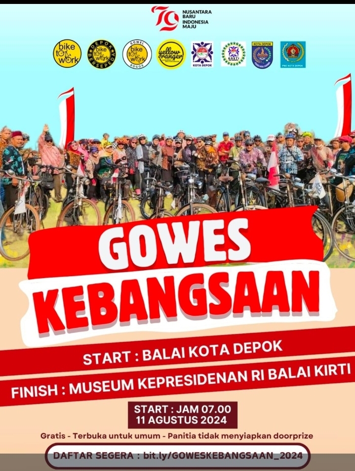 PWI Kota Depok Bersama Bike to Work Gelar Gowes Kebangsaan