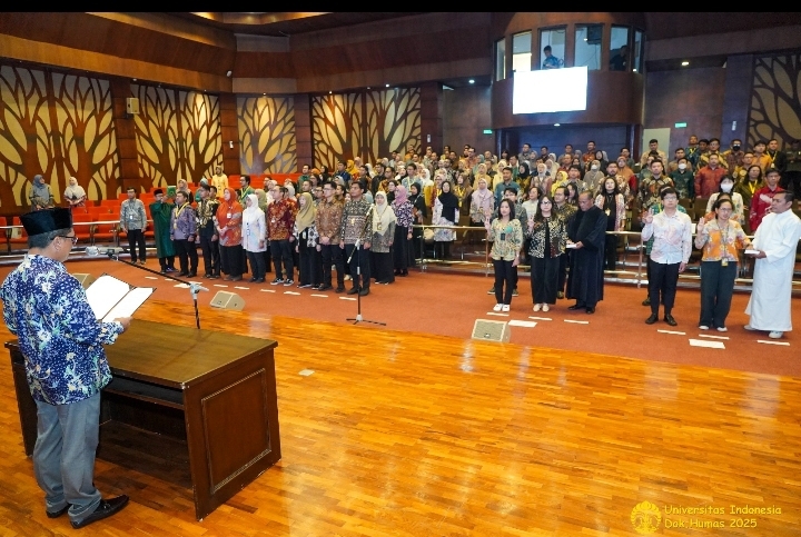 162 PEGAWAI UI DILANTIK, REKTOR TEKANKAN PROFESIONALISME DAN BUDAYA KERJA KOLABORATIF