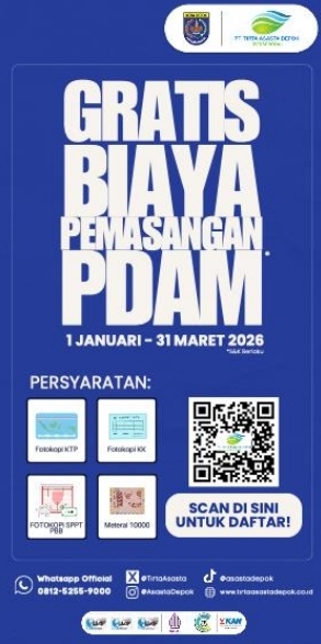 Jaga Kelestarian Air, Tirta Asasta Gratiskan Biaya Penyambungan Baru hingga Maret 2026