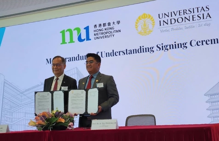 UNIVERSITAS INDONESIA PERLUAS JEJARING GLOBAL MELALUI PENANDATANGANAN MOU DENGAN HONG KONG METROPOLITAN UNIVERSITY
