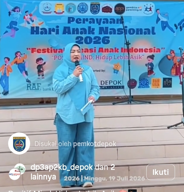 HUT RI Ke-81 Berkaitan Dengan Semangat Hari Anak Nasional, Citra Indah Yulianty :  Kota Depok Masih Berada Pada Peringkat Nindya dan Terus Berupaya Untuk Bisa Naik Menjadi Predikat Utama Kota Layak Anak